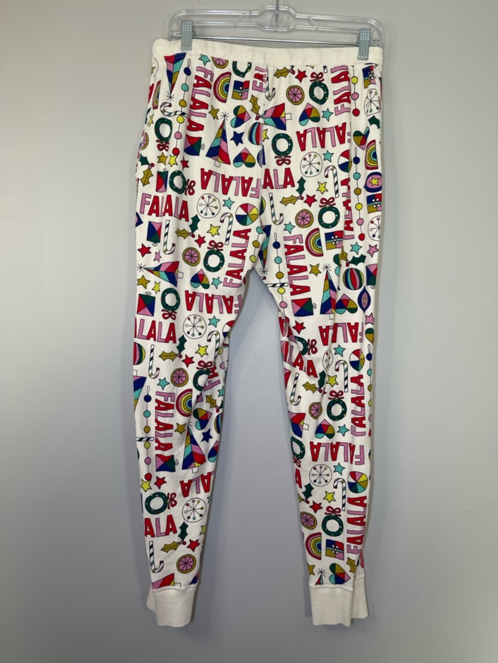 Hanna Andersson White Joggers with Multicolor Holiday 'Fa La La' Print - Picture 6 of 7